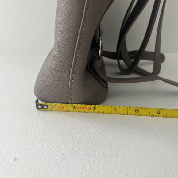 Used Quince Italian Leather Small Backpack Color Mink, Taupe Leather Backpack - Picture 11 of 15